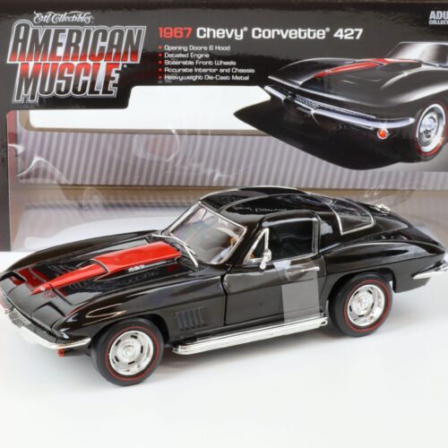 1:18 Auto World 1967 Chevrolet Corvette 427 Coupe black/ red