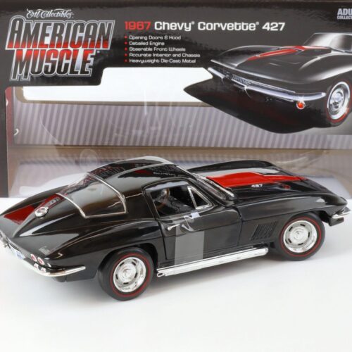 1:18 Auto World 1967 Chevrolet Corvette 427 Coupe black/ red