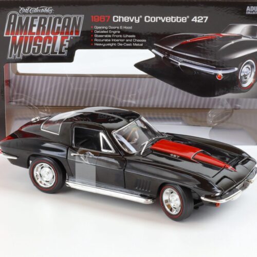 1:18 Auto World 1967 Chevrolet Corvette 427 Coupe black/ red