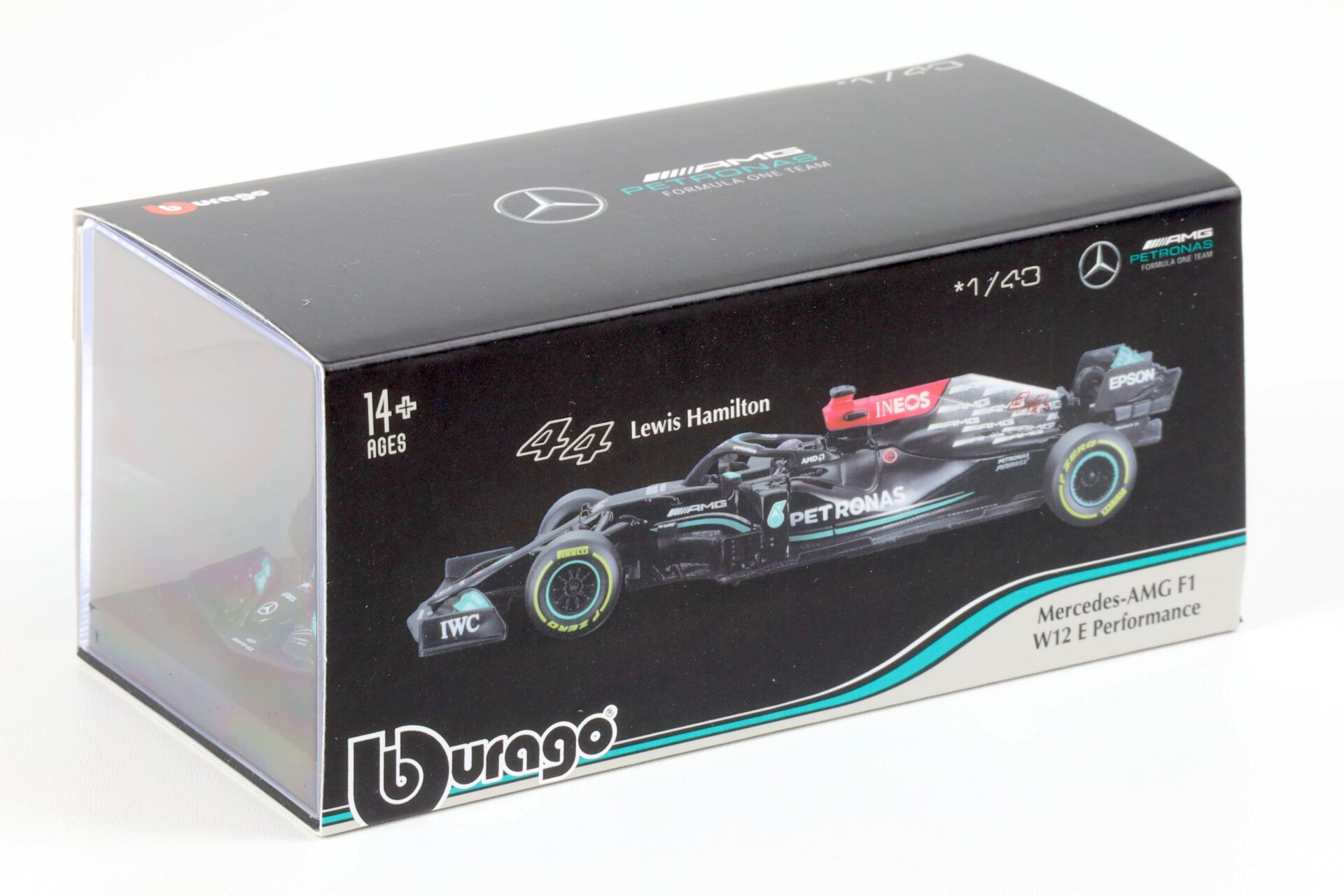 1:43 Bburago Racing F1 Mercedes AMG Petronas W12 E Performance Hamilton 2021