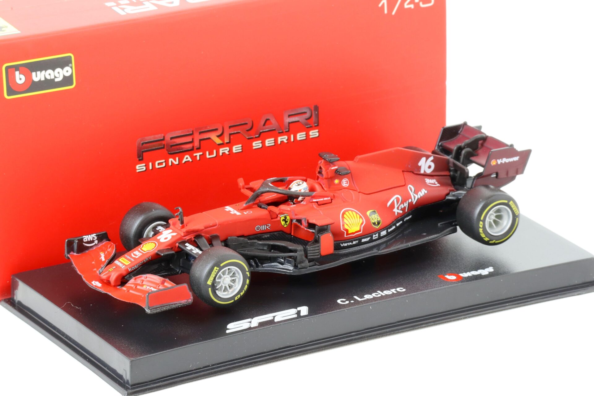 1:43 Bburago Racing F1 Ferrari SF21 Charles Leclerc #16 red 2021