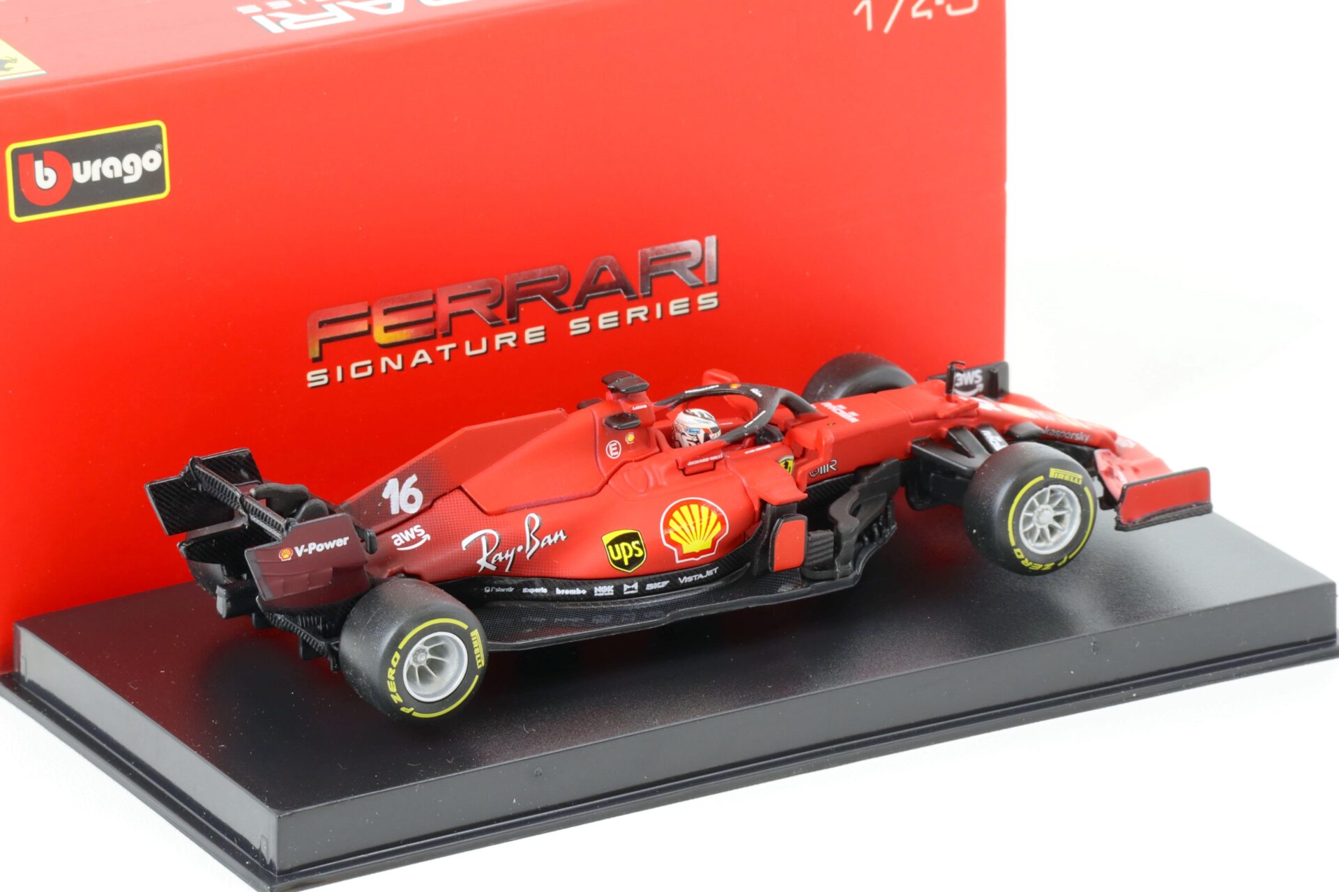 1:43 Bburago Racing F1 Ferrari SF21 Charles Leclerc #16 red 2021