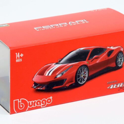 1:43 Bburago Signature Ferrari 488 Pista Coupe silver/ blue stripes - Image 3