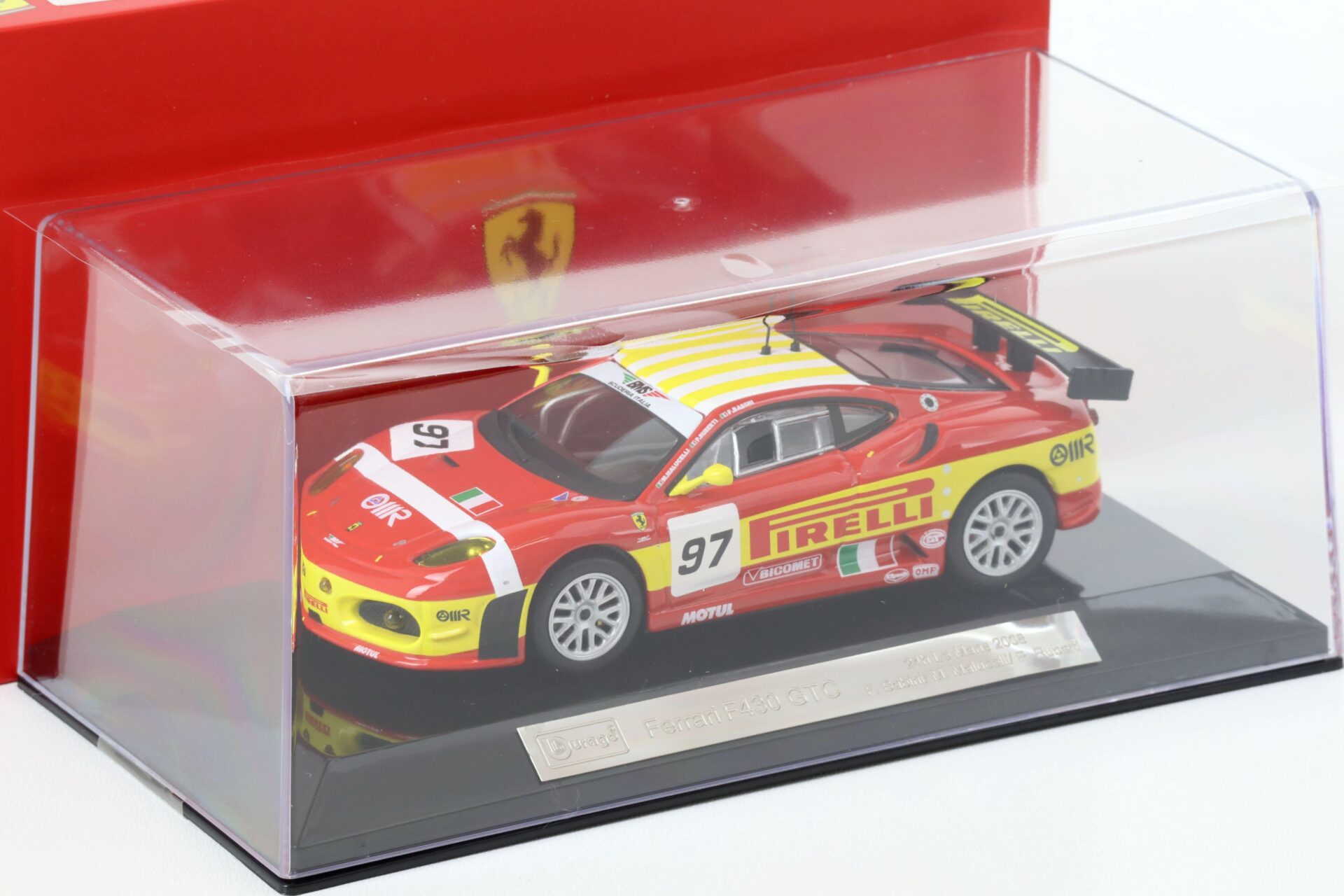 1:43 Bburago Ferrari F430 GTC 24h Le Mans 2008 F.Babini #97