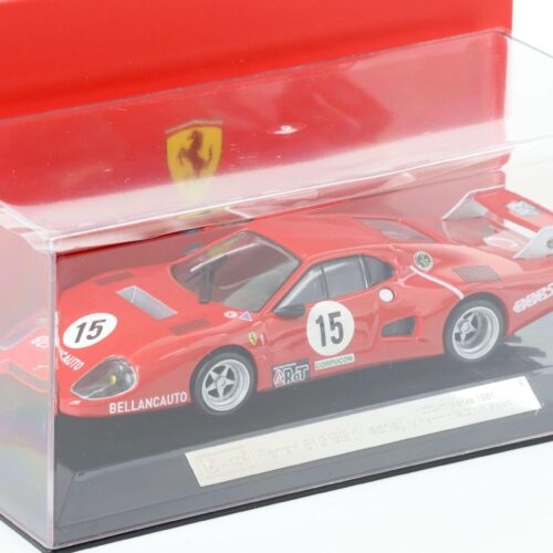 1:43 Bburago Ferrari 512 BB (II Serie) 1000km Monza 1981 M.Flammini #15 red