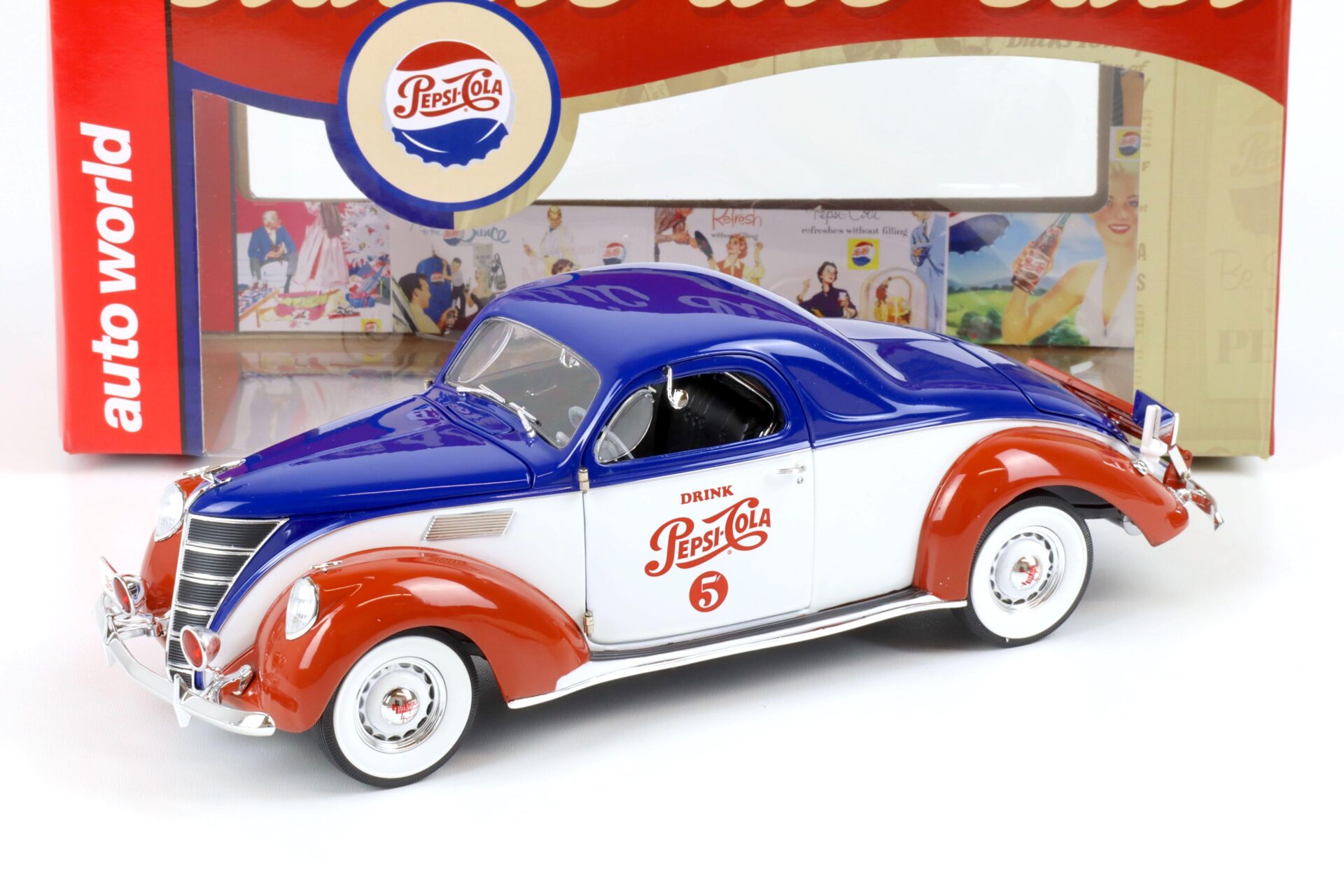1:18 Auto World 1937 Lincoln Zephyr Pepsi Cola blue/ white/ red