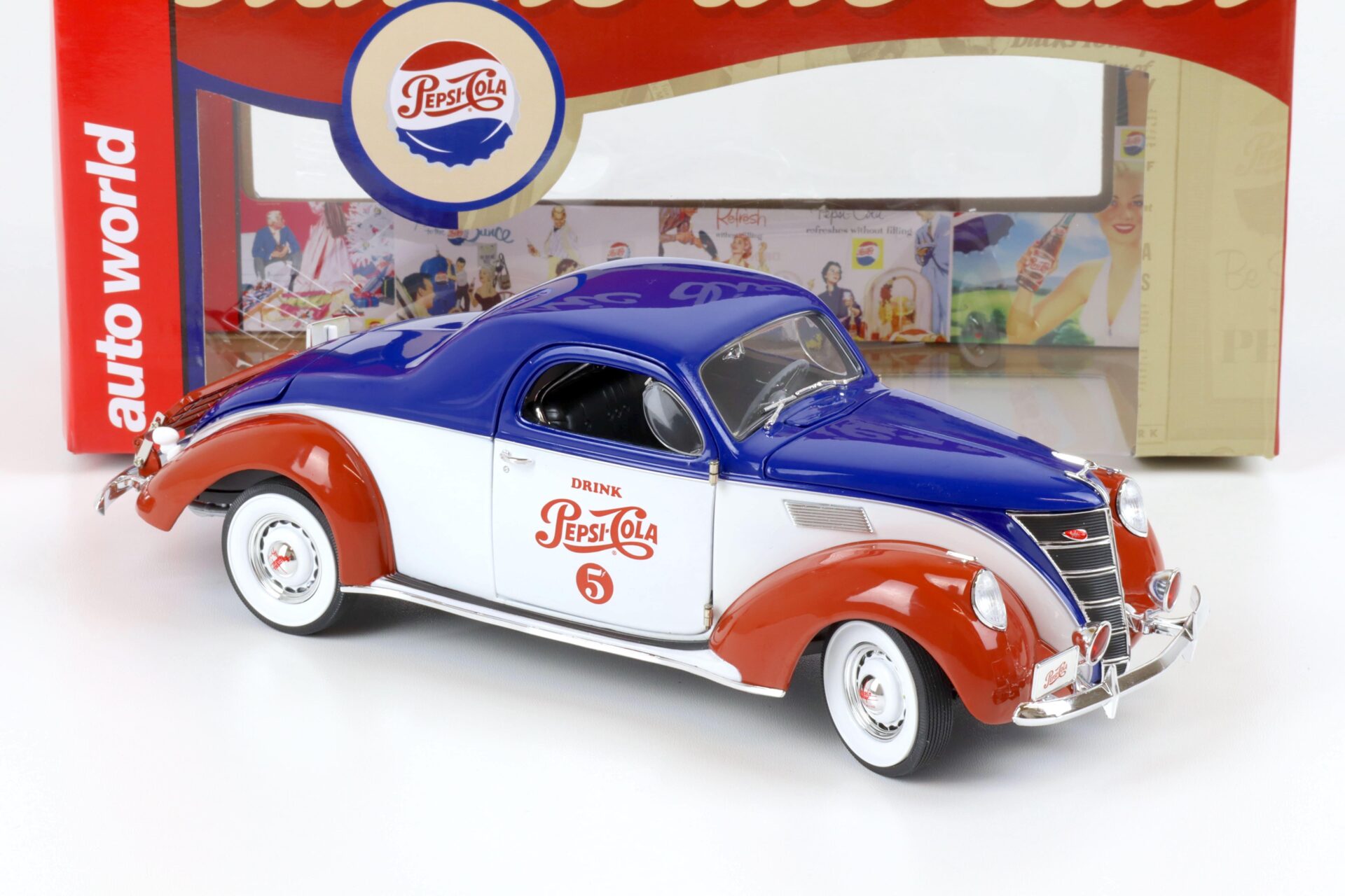 1:18 Auto World 1937 Lincoln Zephyr Pepsi Cola blue/ white/ red