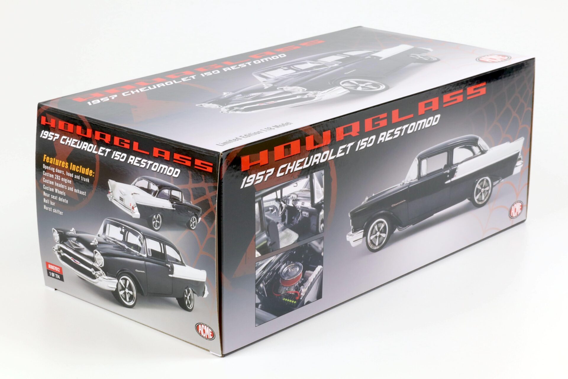 1:18 ACME 1957 Chevrolet 150 Restomod Hourglass black/ white