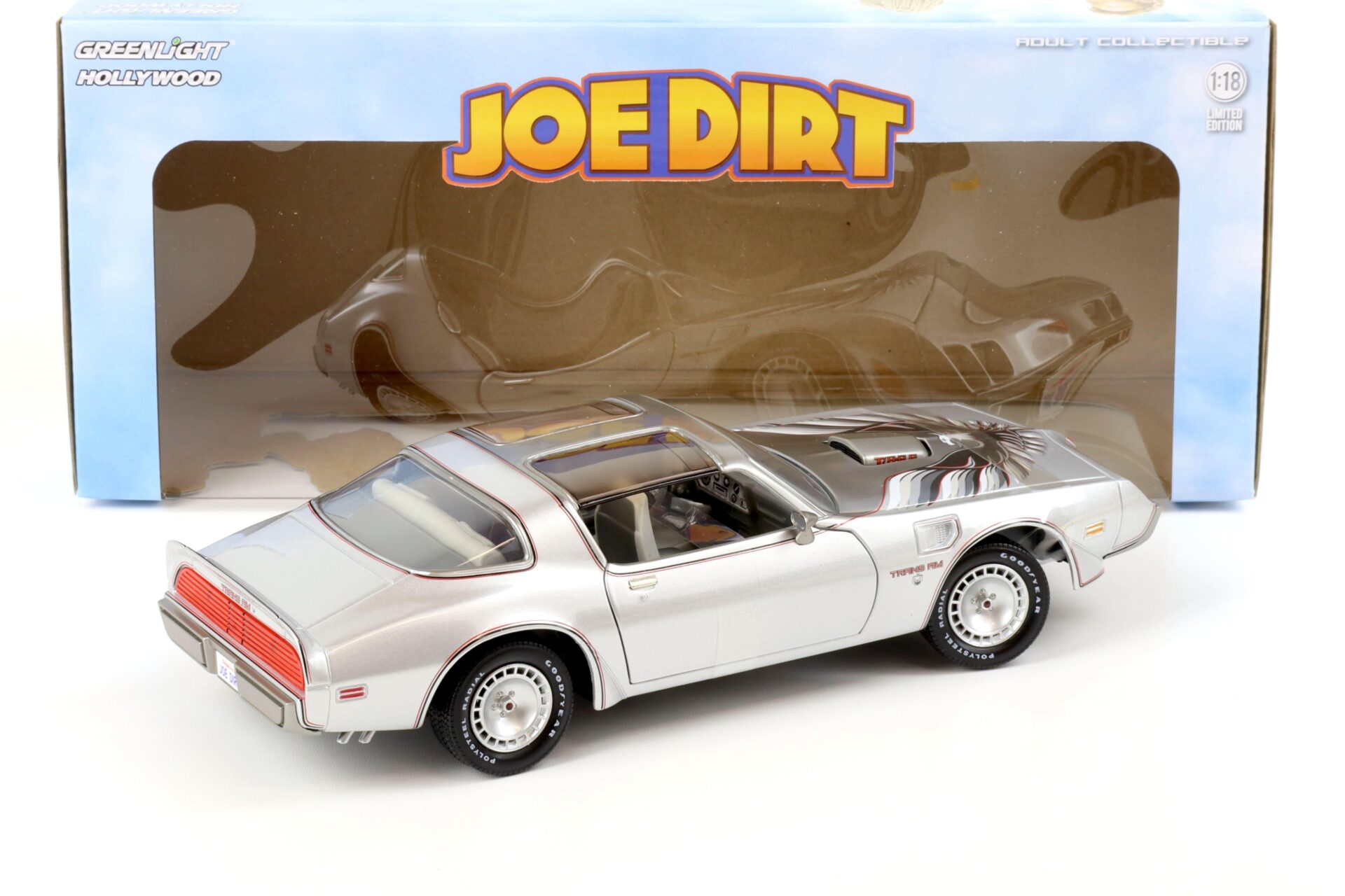 1:18 Greenlight 1979 Pontiac Firebird T/A silver metallic JOE DIRT