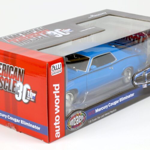 1:18 Auto World 1970 Mercury Cougar Eliminator Coupe MCACN competition blue