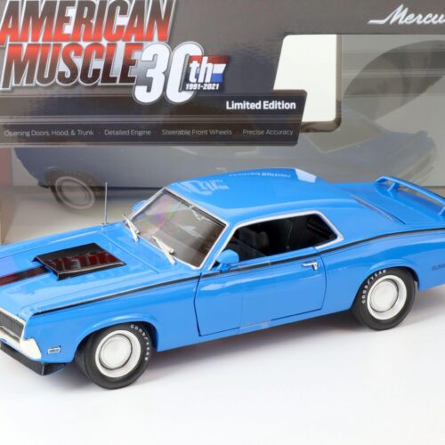 1:18 Auto World 1970 Mercury Cougar Eliminator Coupe MCACN competition blue