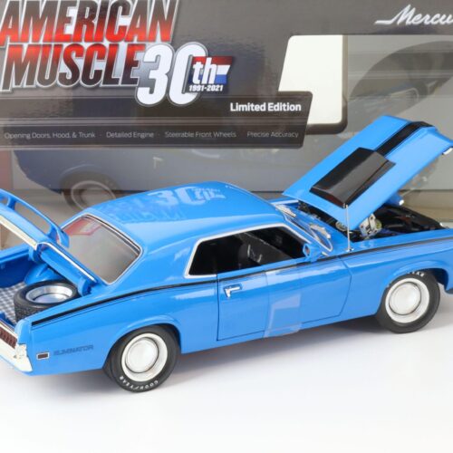 1:18 Auto World 1970 Mercury Cougar Eliminator Coupe MCACN competition blue