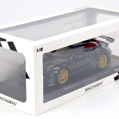 1:18 Minichamps Porsche 911 (991.2) GT2 RS Coupe Weissach Package dark green/ gold 2018