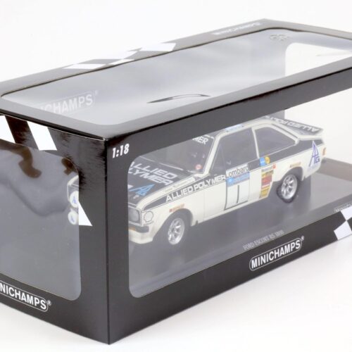 1:18 Minichamps Ford Escort RS 1800 Mäkinen #1 Winner Lombard RAC Rally 1975