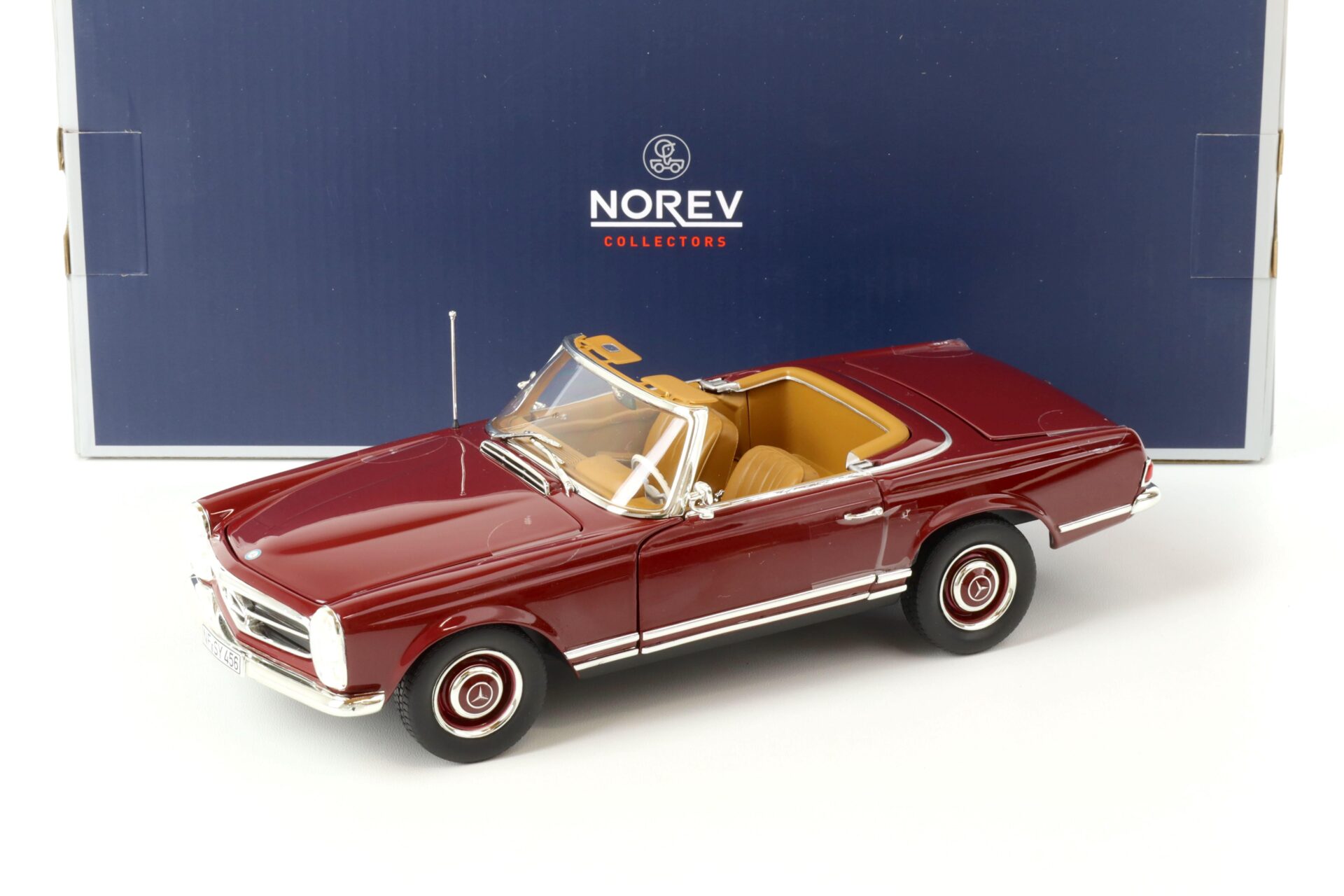 1:18 Norev Mercedes 230SL Pagode Convertible 1963 dark red