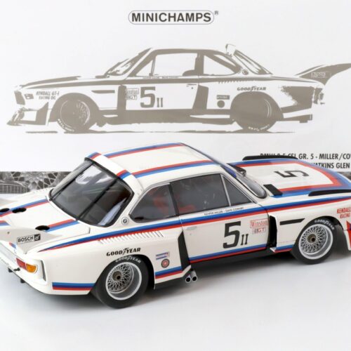 1:18 Minichamps 1979 BMW 3.5 CSL Gr.5 Miller/ Cowart 6h Watkins Glen