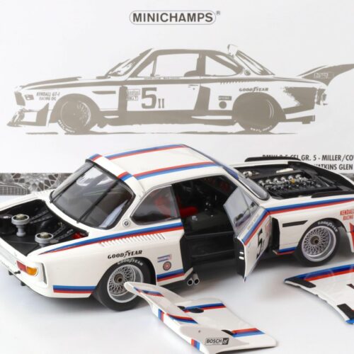 1:18 Minichamps 1979 BMW 3.5 CSL Gr.5 Miller/ Cowart 6h Watkins Glen