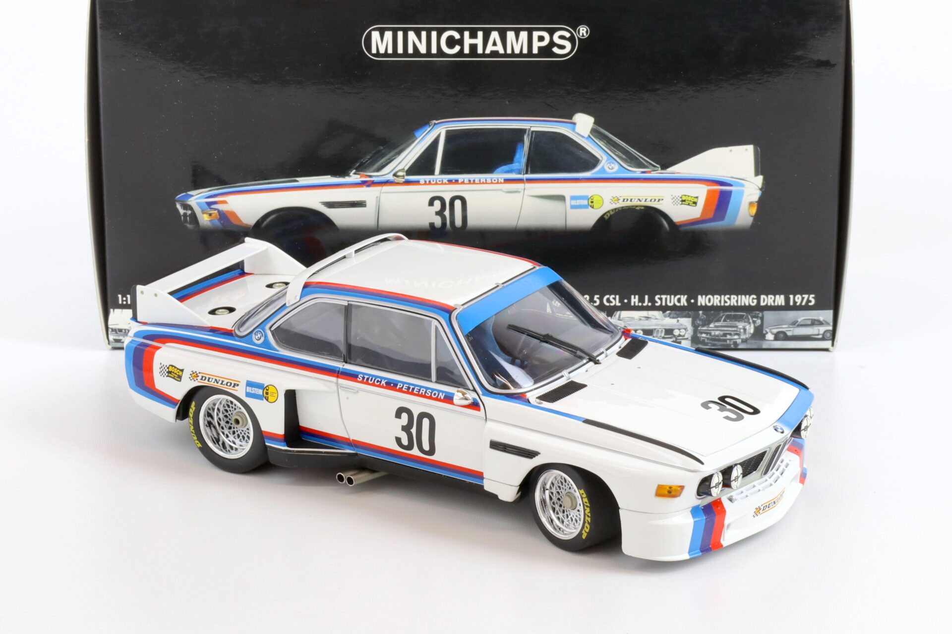 1:18 Minichamps BMW 3.5 CSL H.J.Stuck #30 Norisring DRM 1975