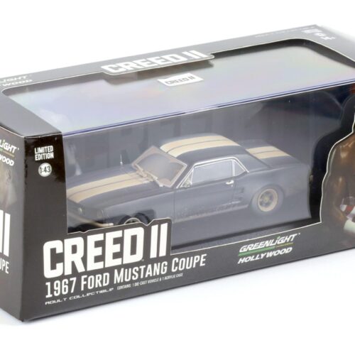 1:43 Greenlight 1967 Ford Mustang Coupe CREED II dirty Version black/ white