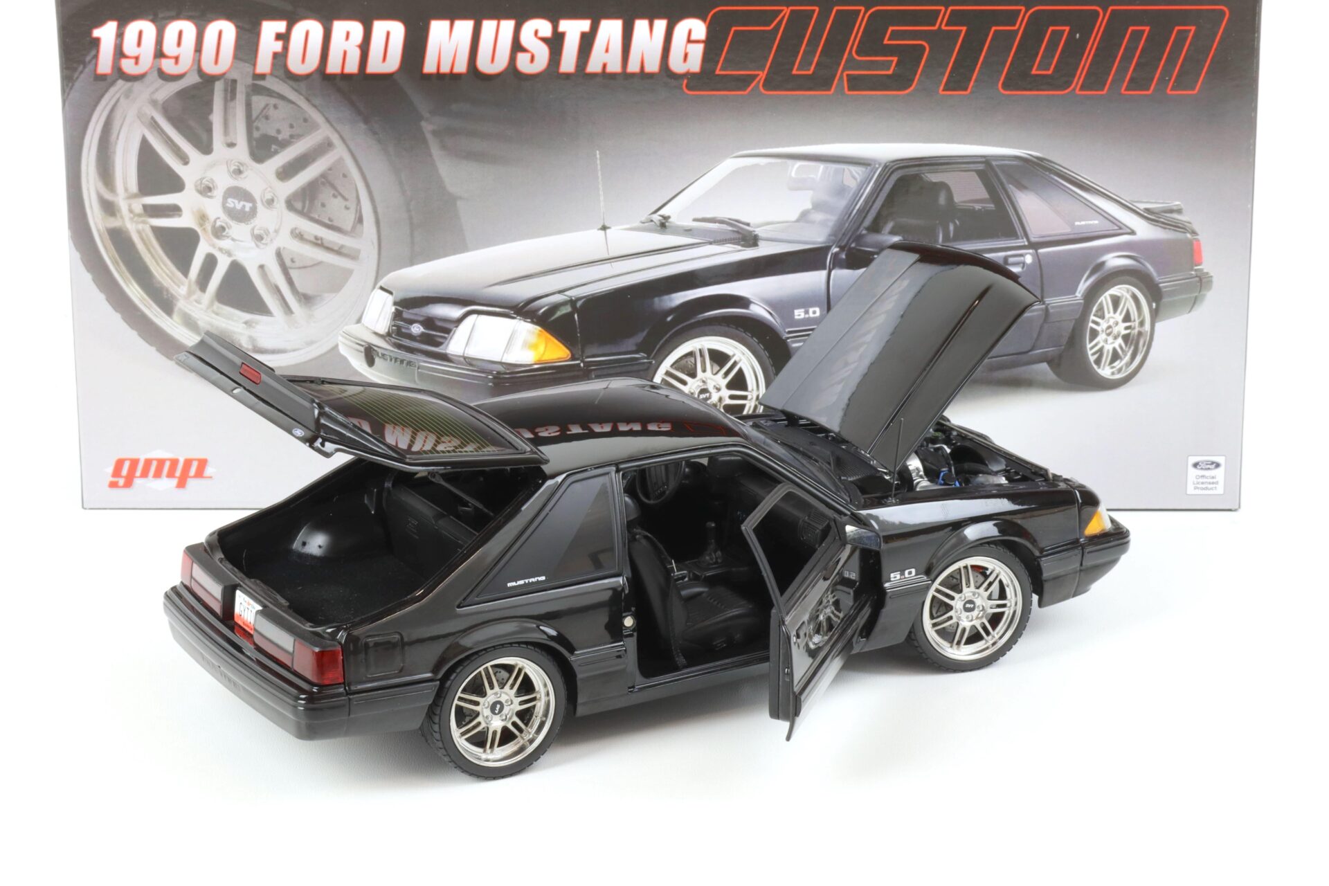 1:18 GMP 1990 Ford Mustang 5.0 Coupe Custom Detroit Speed Inc. black