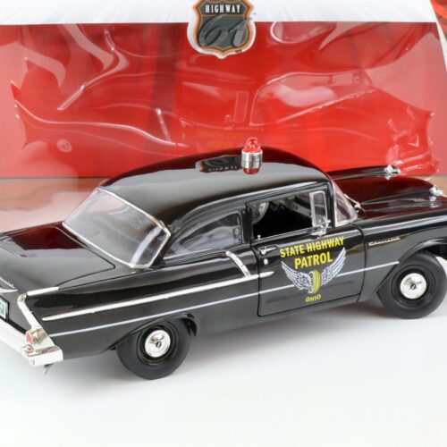 1:18 Highway61 1957 Chevrolet Bel Air 150 Sedan Ohio State Highway Patrol black