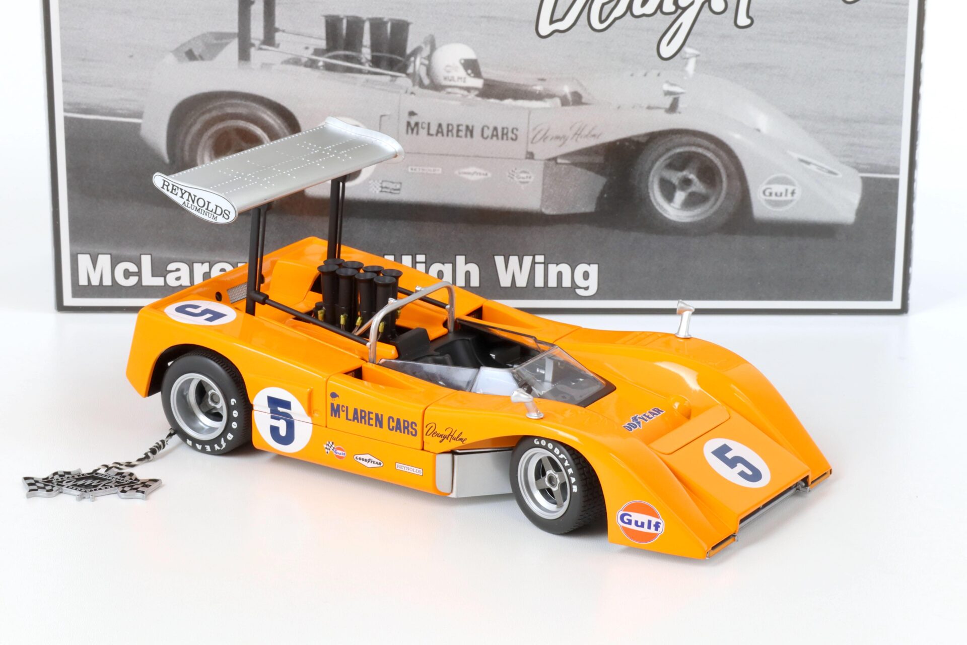 1:18 GMP McLaren M8B High Wing CanAm Denny Hulme orange #5