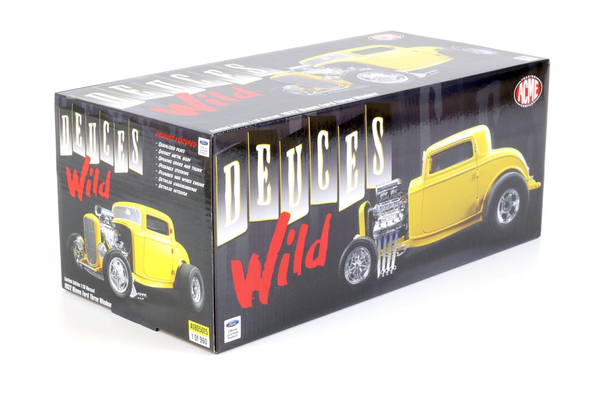 1:18 ACME 1932 Blown Ford Three Window Deuces Wild yellow A1805015