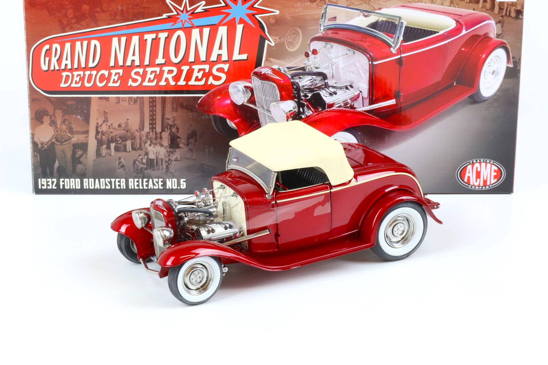 1:18 ACME 1932 Ford Roadster Hot Rod Release 5 Grand National Deuce red