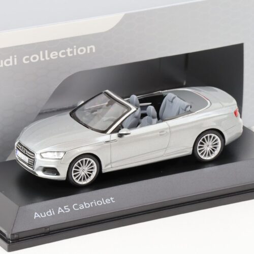 1:43 Spark Audi A5 Cabriolet Florett silver metallic 2017 DEALER VERSION - Image 1