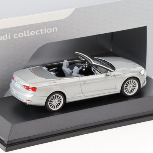 1:43 Spark Audi A5 Cabriolet Florett silver metallic 2017 DEALER VERSION - Image 2