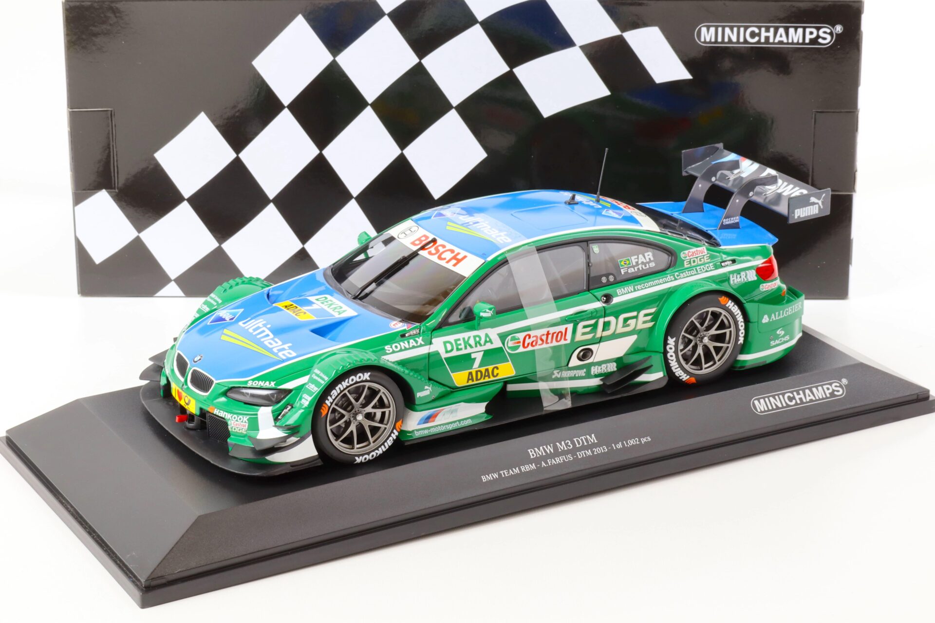 1:18 Minichamps BMW M3 DTM Team RBM A.Farfus #7 DTM 2013 Castrol