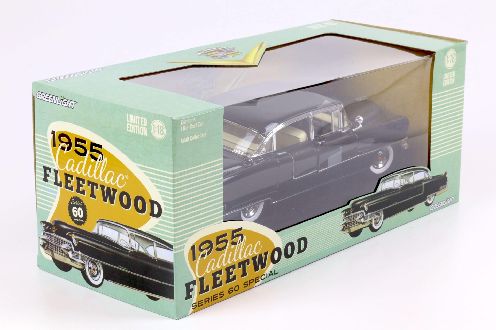 1:18 Greenlight 1955 Cadillac Fleetwood Series 60 Special black