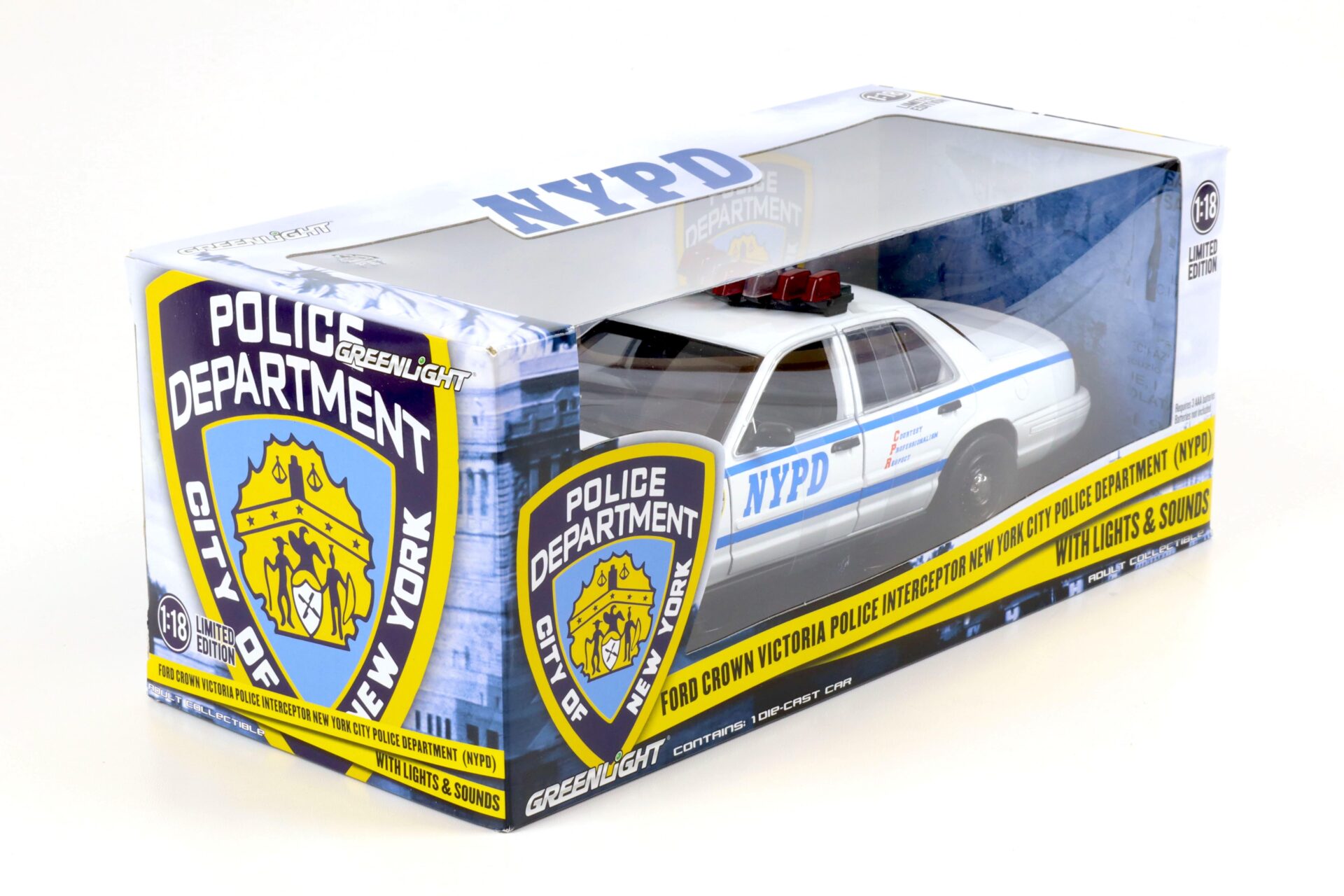 1:18 Greenlight Ford Crown Victoria Police Intercopter NYPD New York Police