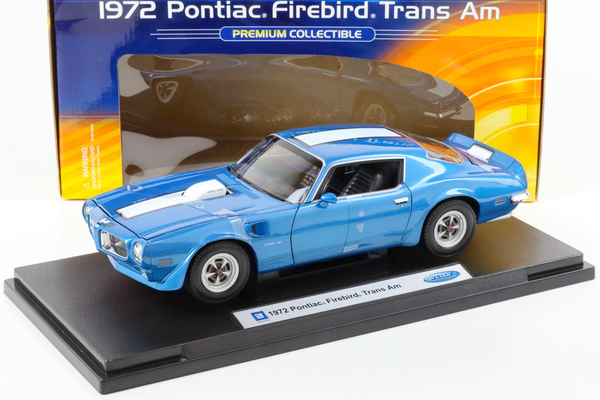 1:18 Welly 1972 Pontiac Firebird Trans Am blue metallic/ white