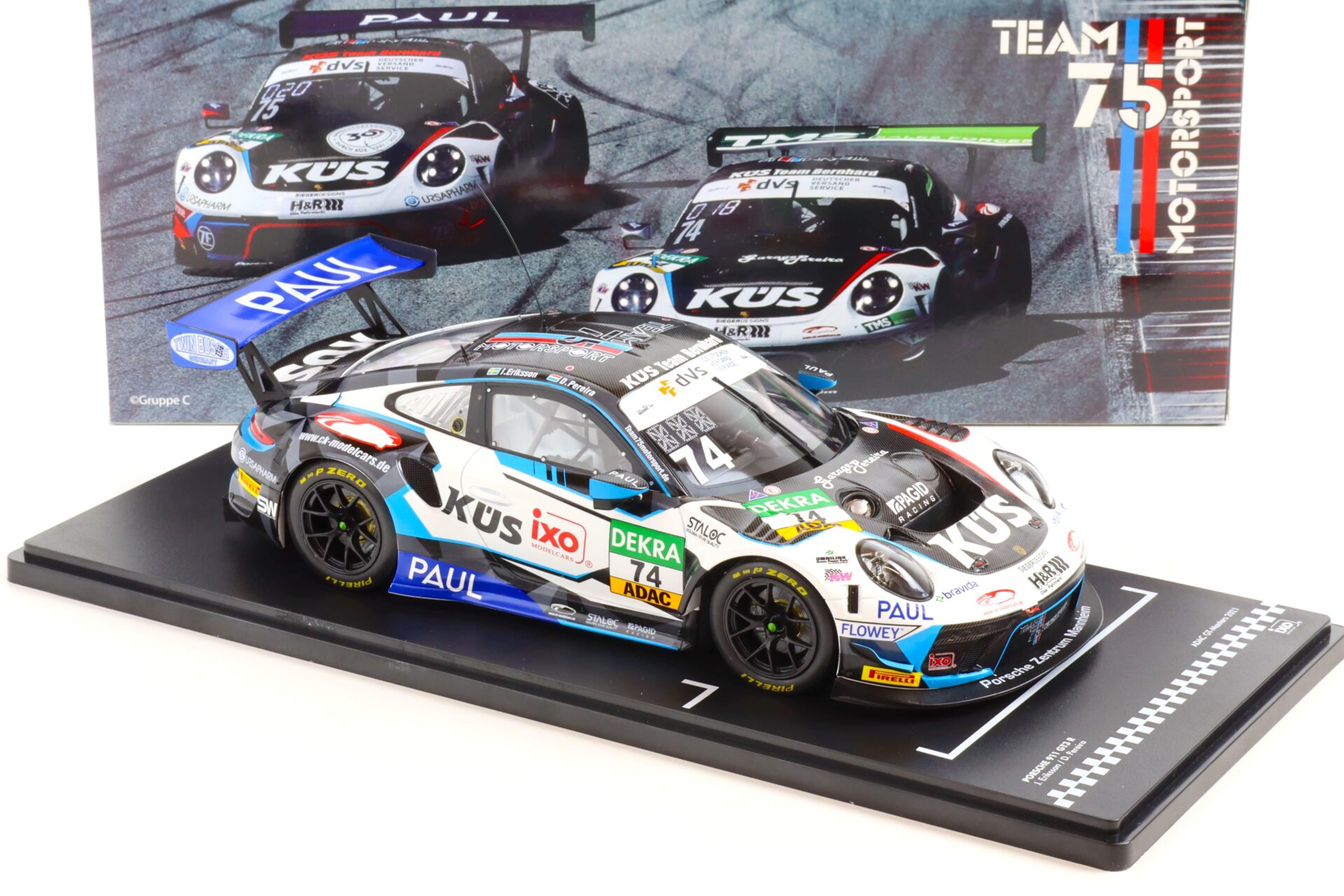 1:18 IXO Porsche 911 GT3 R #74 ADAC GT Masters 2021 Team 75 Pereira, Eriksson