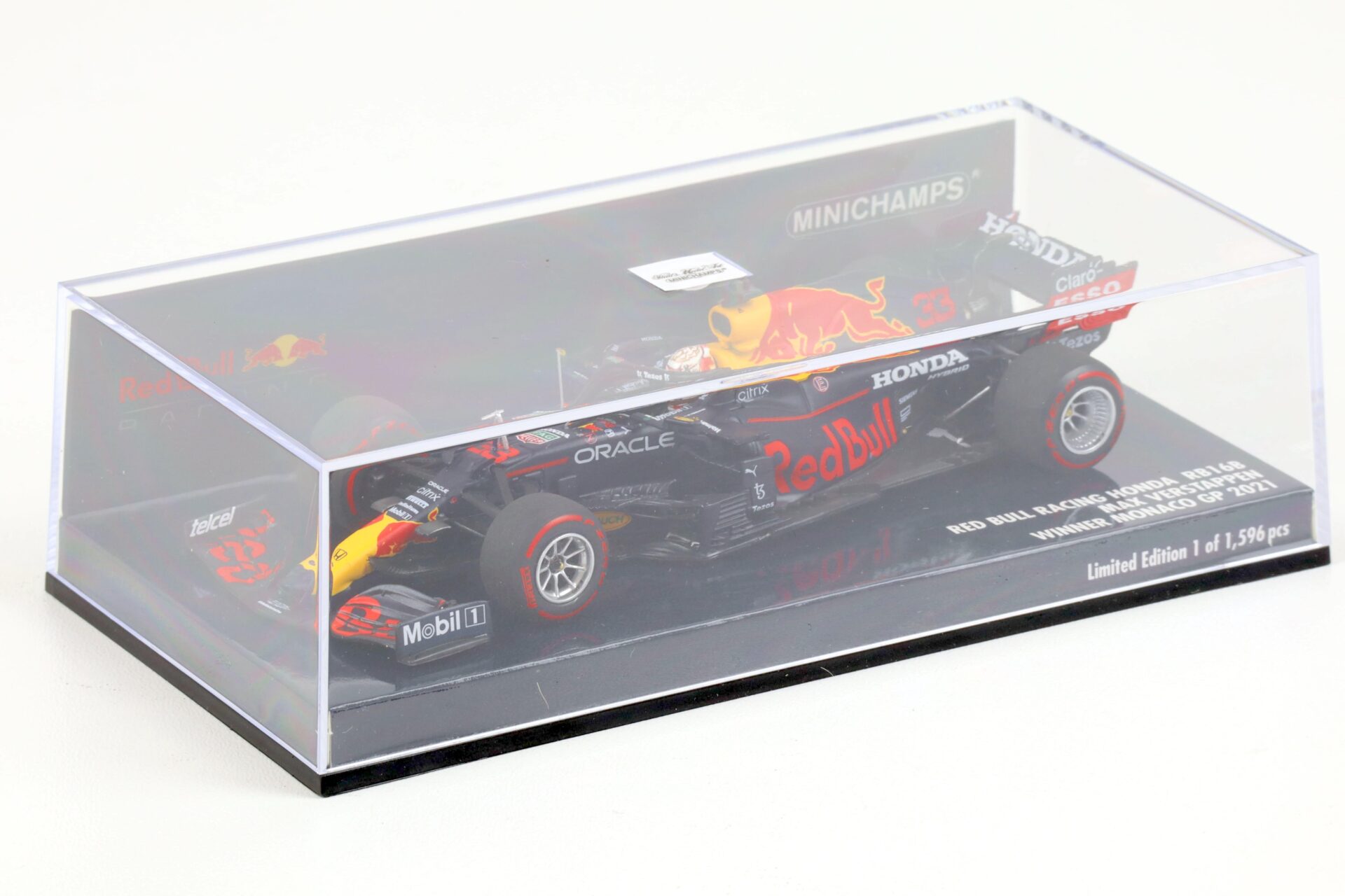 1:43 Minichamps RED BULL Racing F1 Honda RB16B Max Verstappen Monaco GP 2021