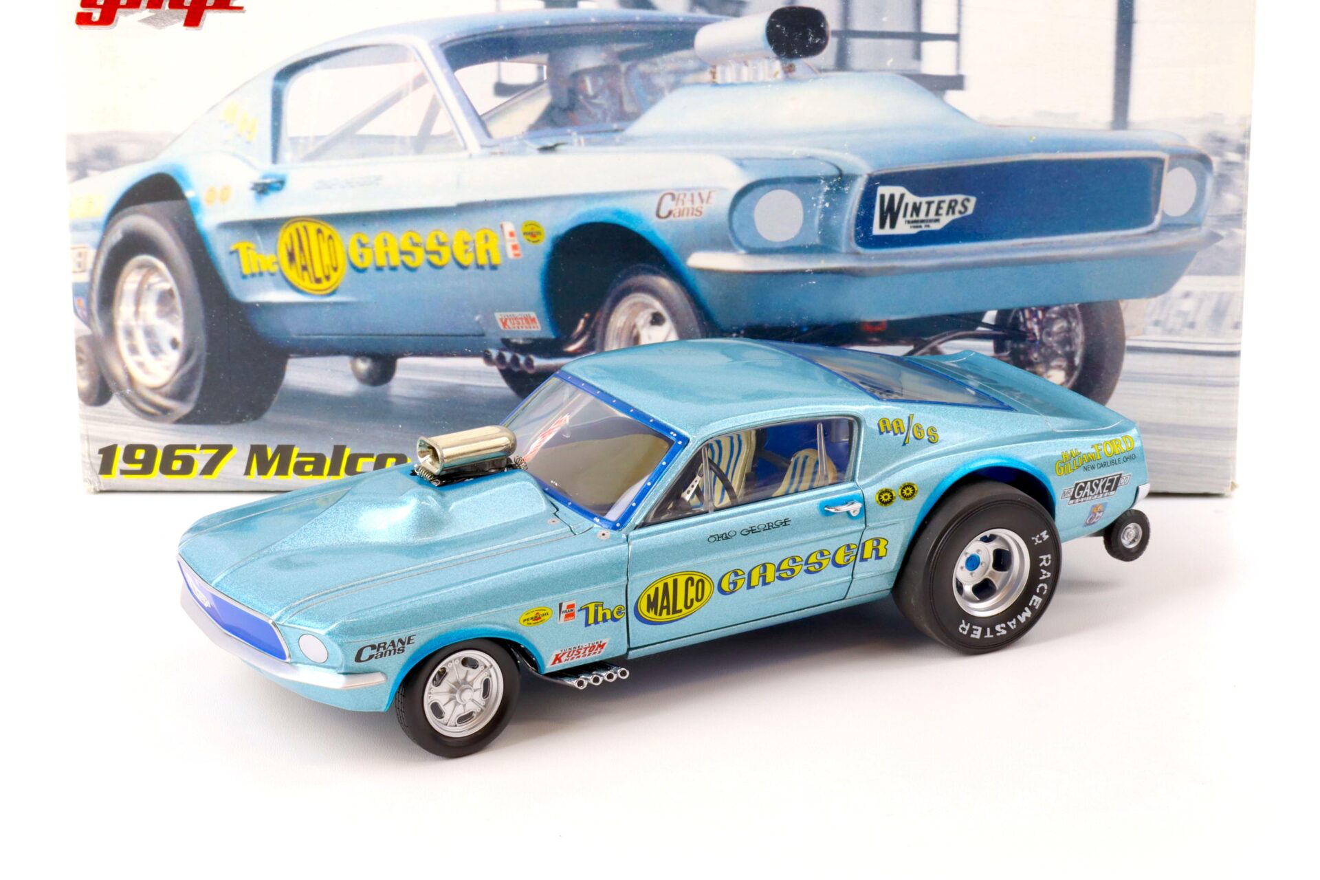 1:18 GMP 1967 Ford Mustang Ohio GeorgeÂ´s Malco Gasser blue D00014051