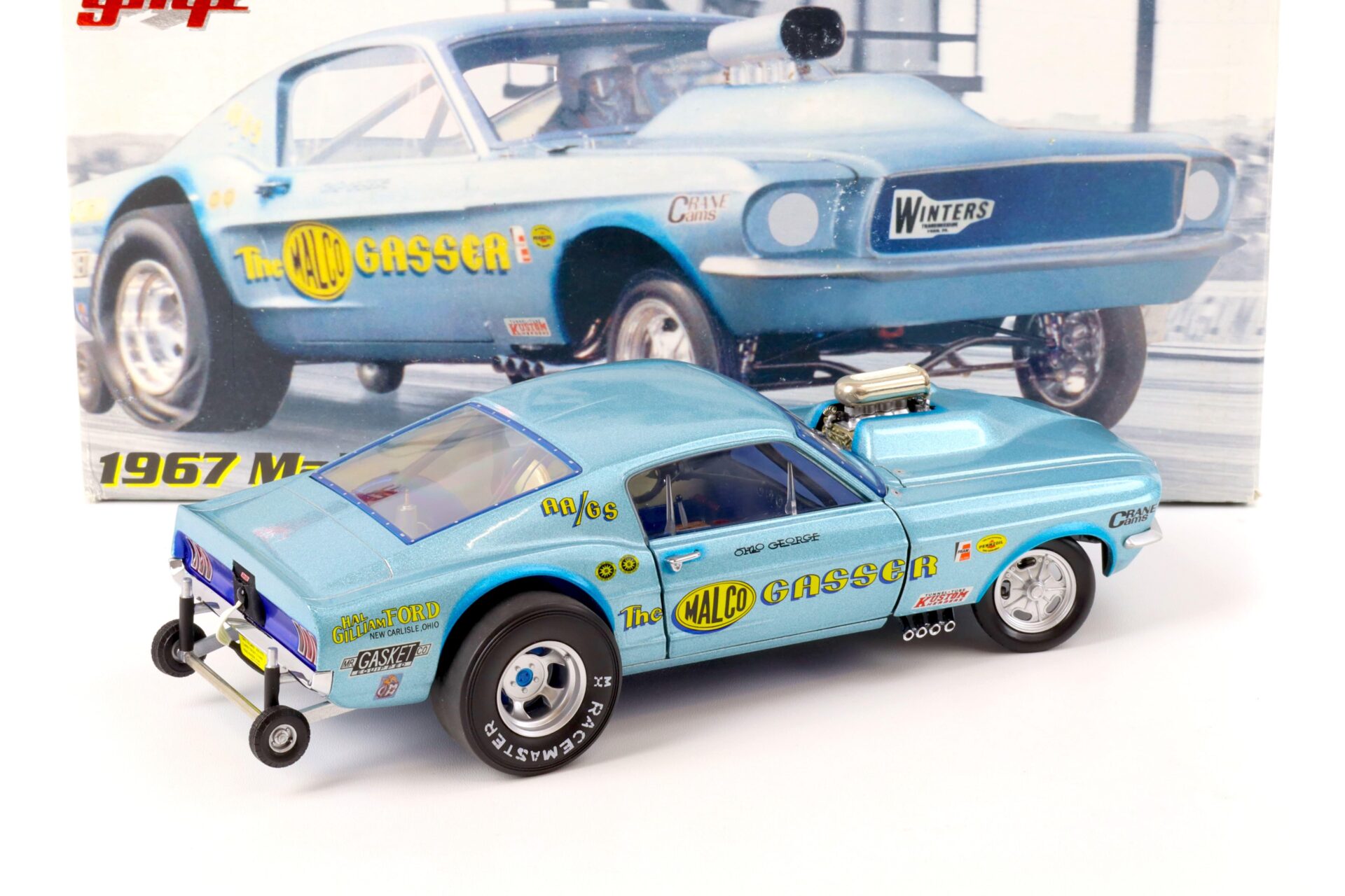1:18 GMP 1967 Ford Mustang Ohio GeorgeÂ´s Malco Gasser blue D00014051