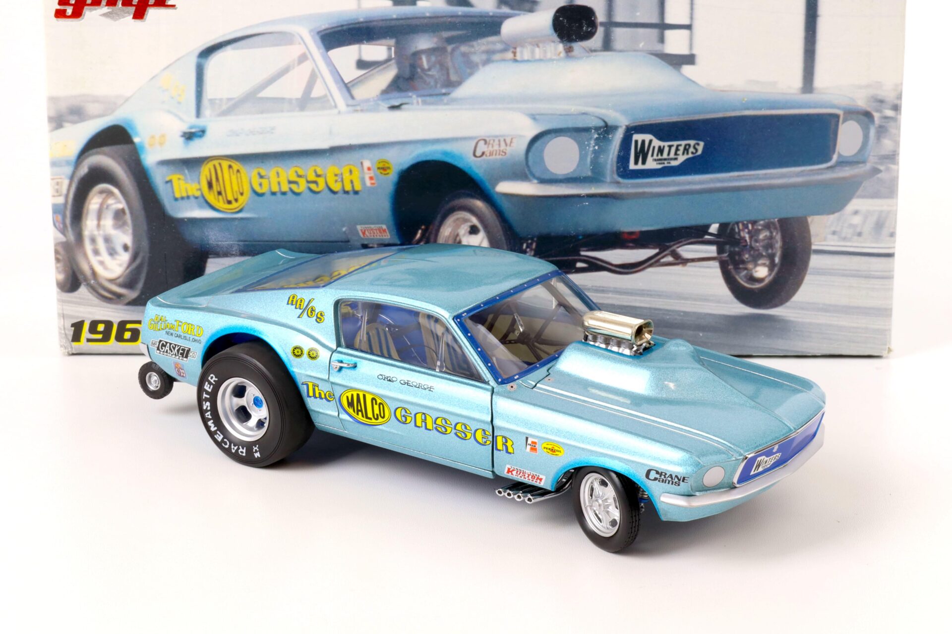 1:18 GMP 1967 Ford Mustang Ohio GeorgeÂ´s Malco Gasser blue D00014051