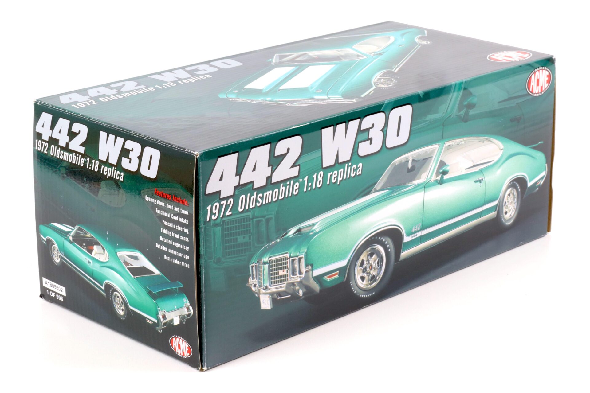 1:18 ACME 1972 Oldsmobile 442 W30 Coupe radiant green/ white