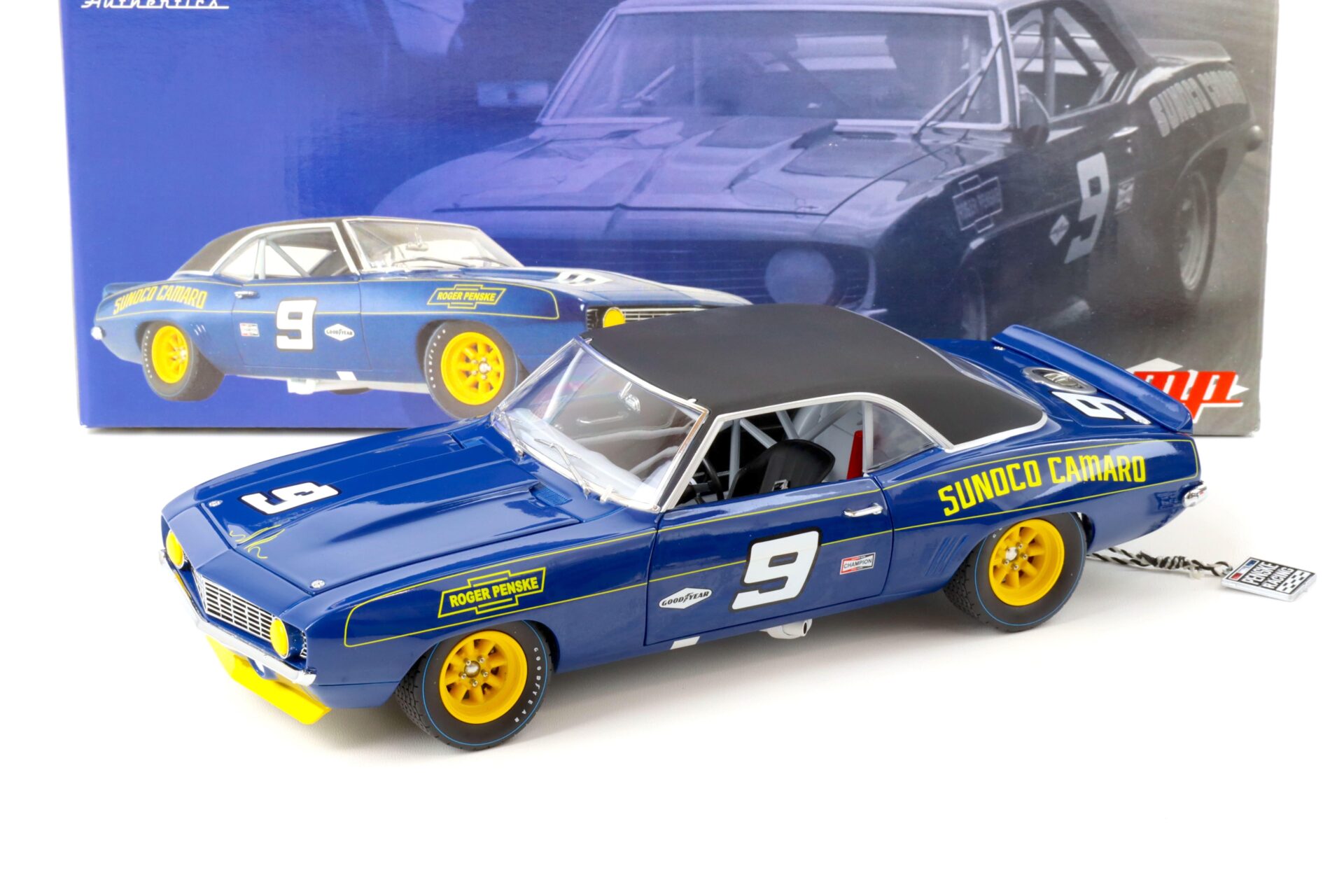 1:18 GMP 1969 Chevrolet Camaro Coupe SUNOCO CAMARO Penske #9 blue