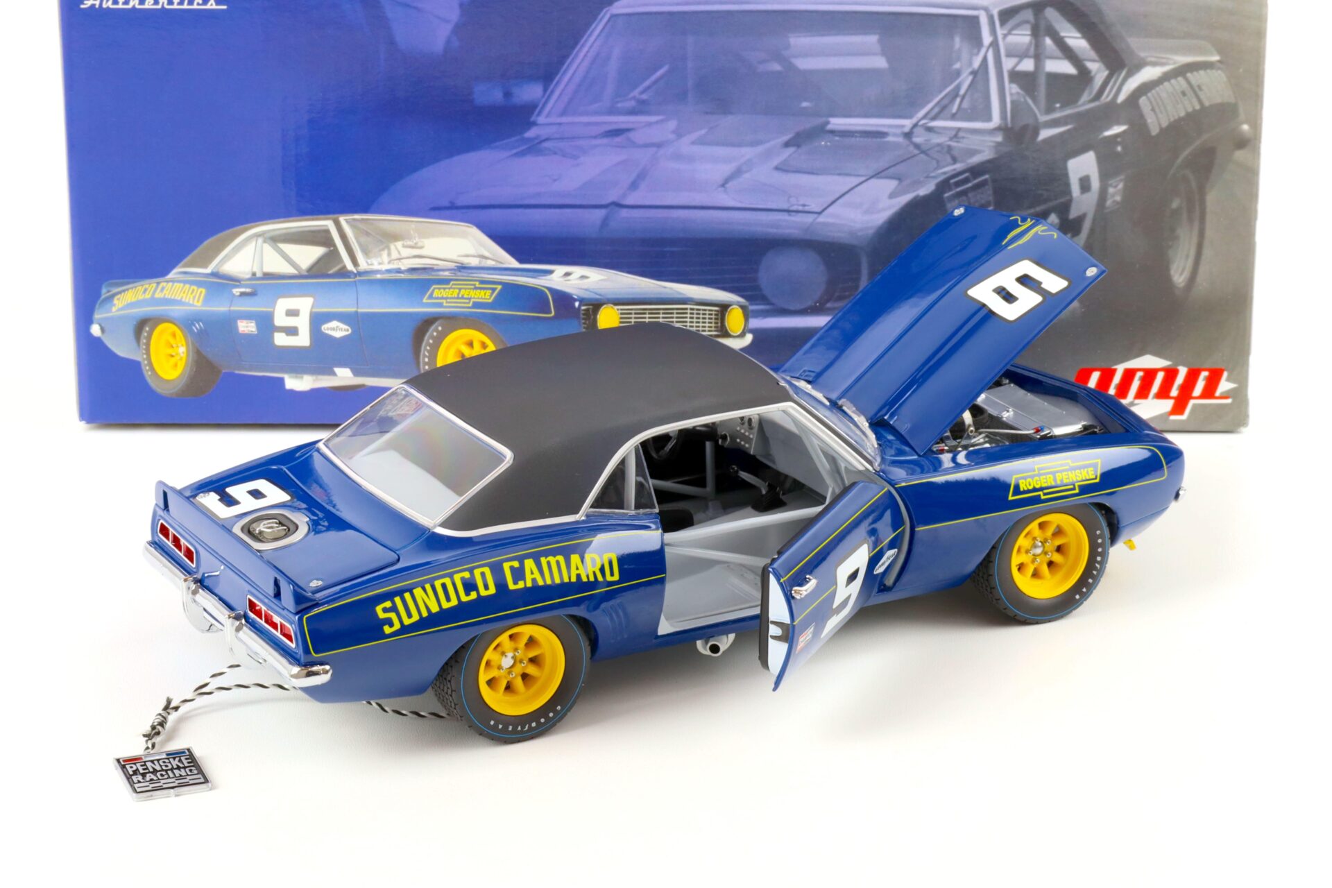 1:18 GMP 1969 Chevrolet Camaro Coupe SUNOCO CAMARO Penske #9 blue