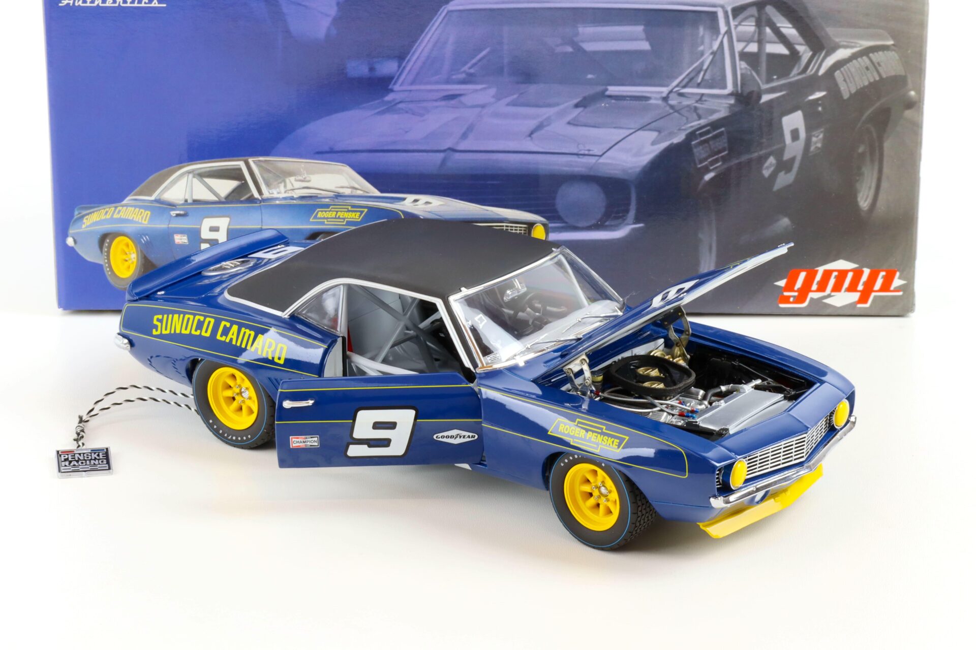 1:18 GMP 1969 Chevrolet Camaro Coupe SUNOCO CAMARO Penske #9 blue
