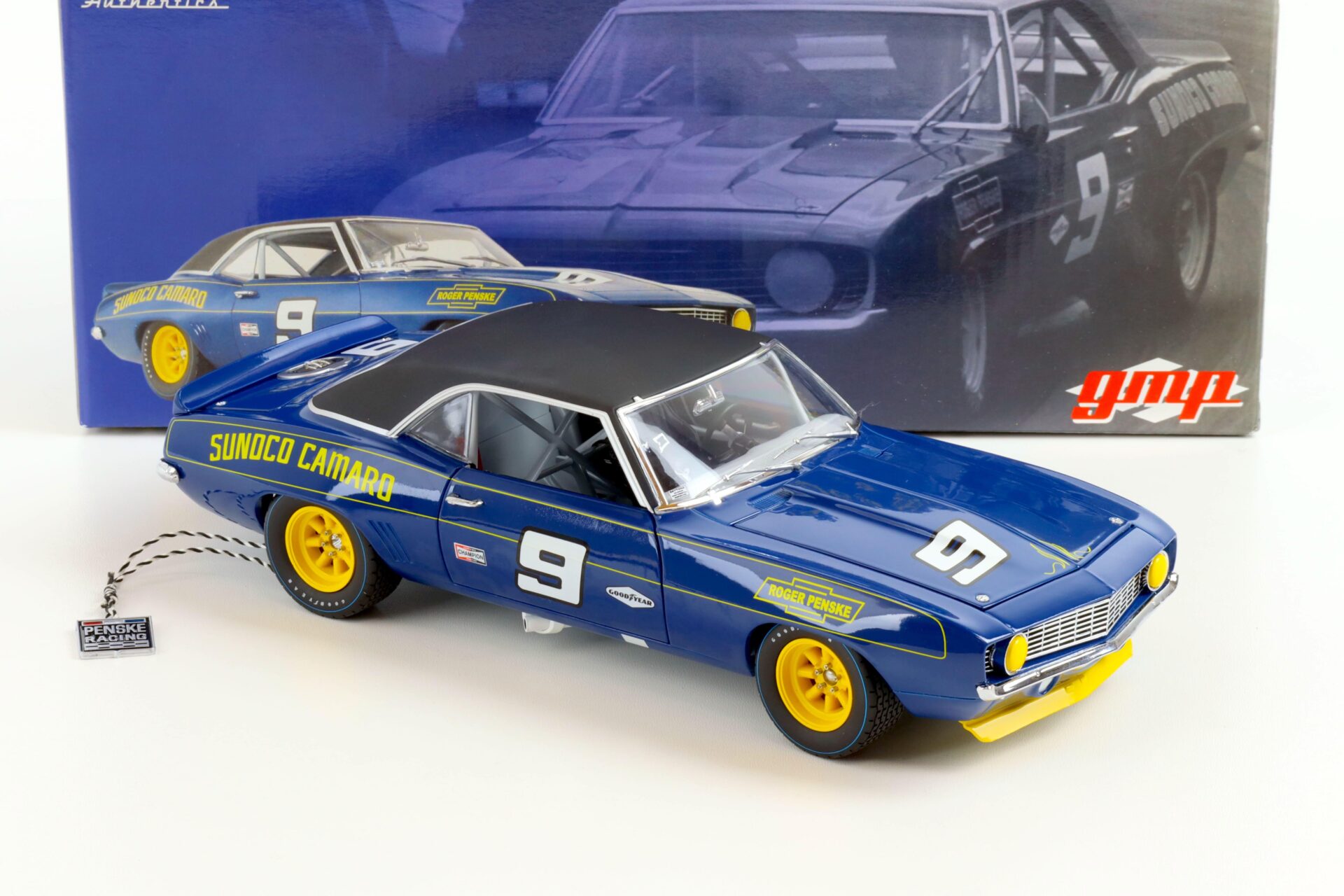 1:18 GMP 1969 Chevrolet Camaro Coupe SUNOCO CAMARO Penske #9 blue