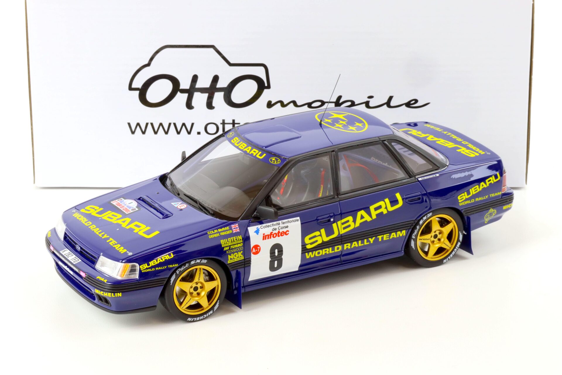 1:18 OTTO mobile OT955 Subaru Legacy RS GR A Tour de Corse 1993 McRae #8