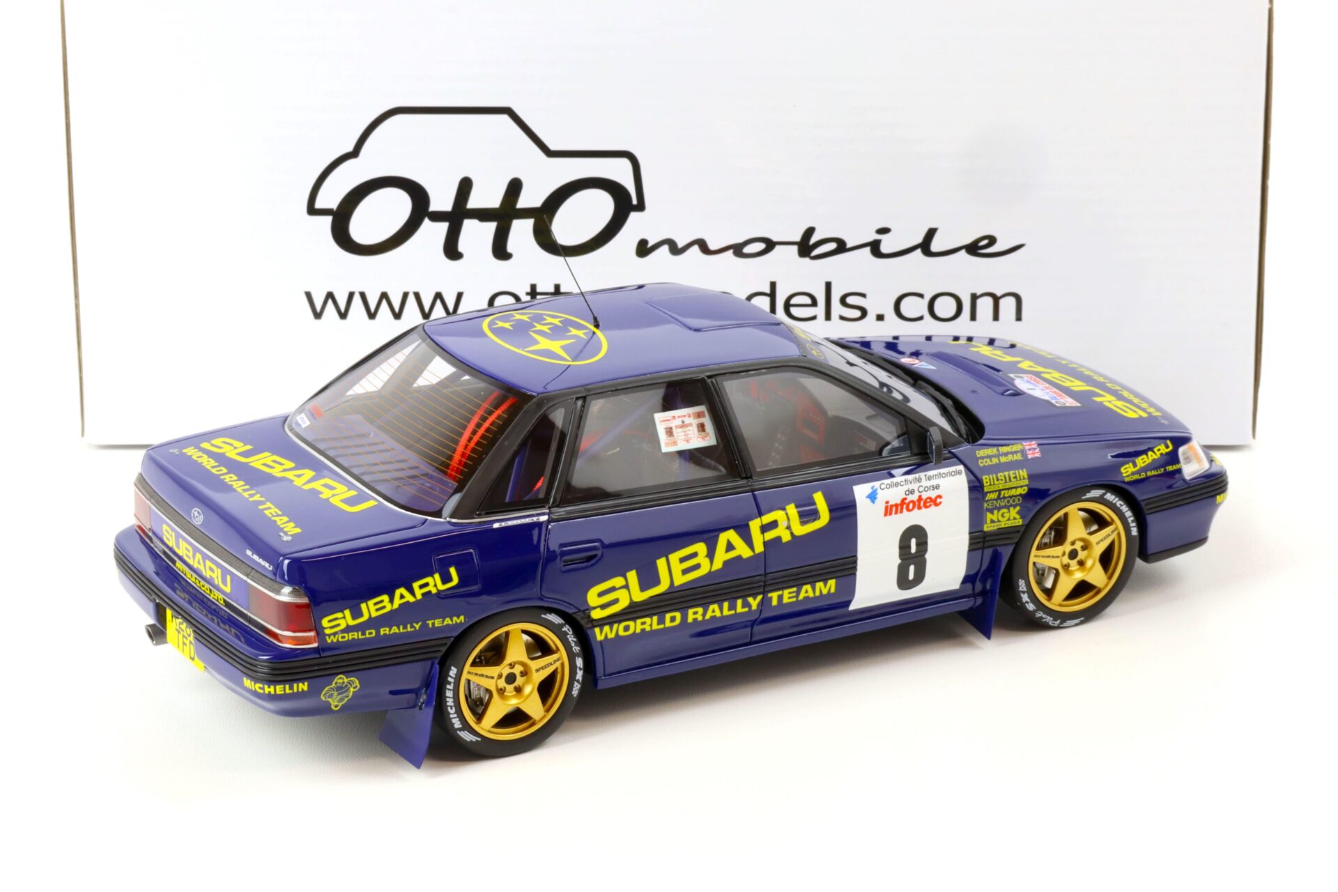 1:18 OTTO mobile OT955 Subaru Legacy RS GR A Tour de Corse 1993 McRae #8