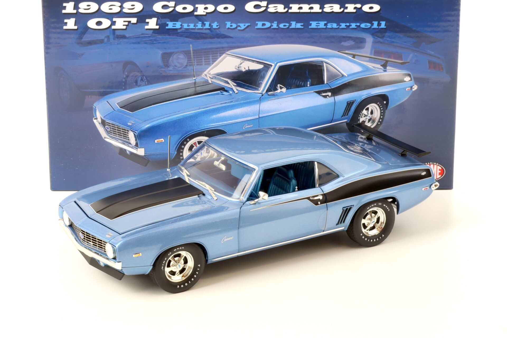 1:18 ACME 1969 Chevrolet COPO Camaro Coupe 1 of 1 by Dick Harrell blue metallic