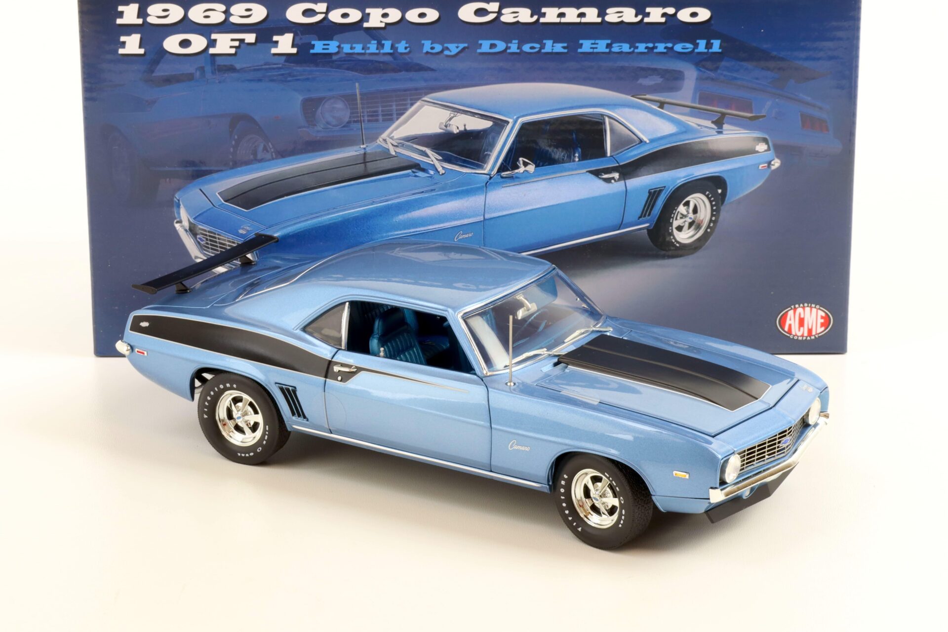 1:18 ACME 1969 Chevrolet COPO Camaro Coupe 1 of 1 by Dick Harrell blue metallic