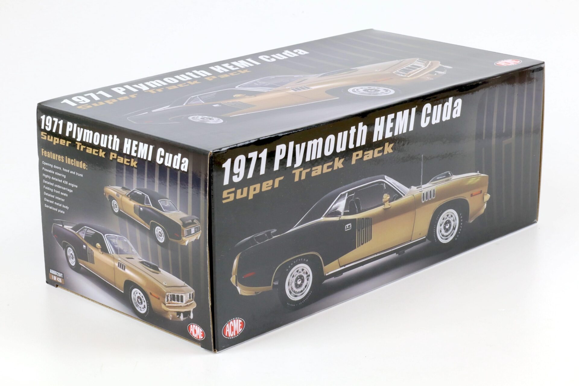 1:18 ACME 1971 Plymouth Hemi Cuda Super Track Pack brown-gold metallic/ black roof