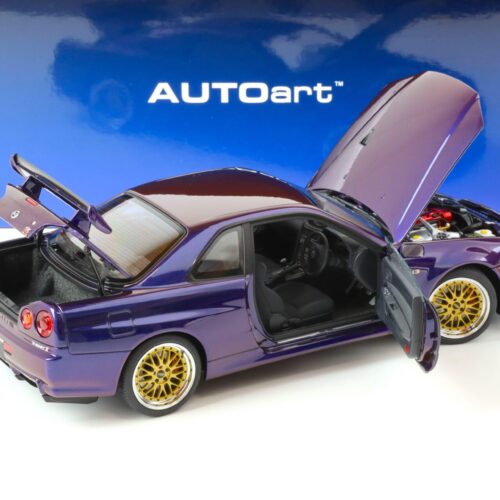 1:18 AUTOart Nissan Skyline GT-R (R34) V-Spec II BBS LM Wheels Midnight purple III